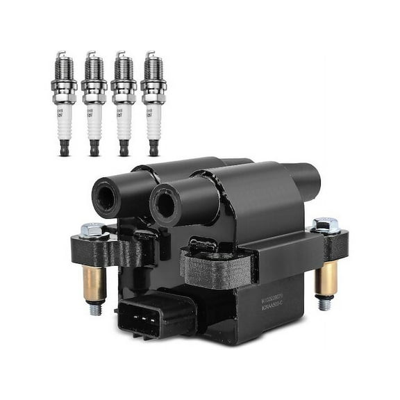 Ignition Coil and Spark Plug Kit 1 - Compatible with 2005 - 2009 Subaru Outback 2.5L H4 - Autopart Premium