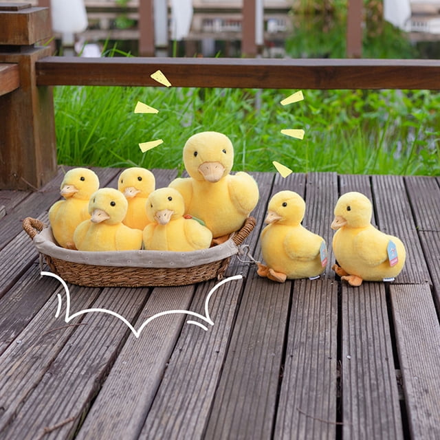 MTBLYS Plush Yellow Duck Toy Soft Simulation Stuffed Animal 11-Inch Christmas Holiday Decoration Gift Desk Shelf