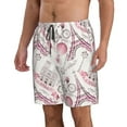 thumbnail image 2 of KLL Romantic Travel In Paris Men's Casual Summer Beach Shorts Hawaiian Shorts with Pockets-Large, 2 of 5