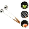 thumbnail image 3 of 2Pcs Household Cooking Spoon Stainless Steel Oil Filter Spoon Long Soup Spoon Kitchen Accessory, 3 of 6