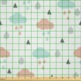 thumbnail image 2 of Ambesonne Pastel Fabric by the Yard Microfiber, Clouds Raindrops Winter, 5 Yards, Pale Blue Blush Grey, 2 of 2