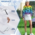 thumbnail image 5 of Garronmavis Golf Shirt Women Zip Up Tennis Shirts Casual Long Sleeve Shirts Workout Tennis Tops Dog Paw Golf Shirt, Colorful Dog Paw Print, Size XL, 5 of 7