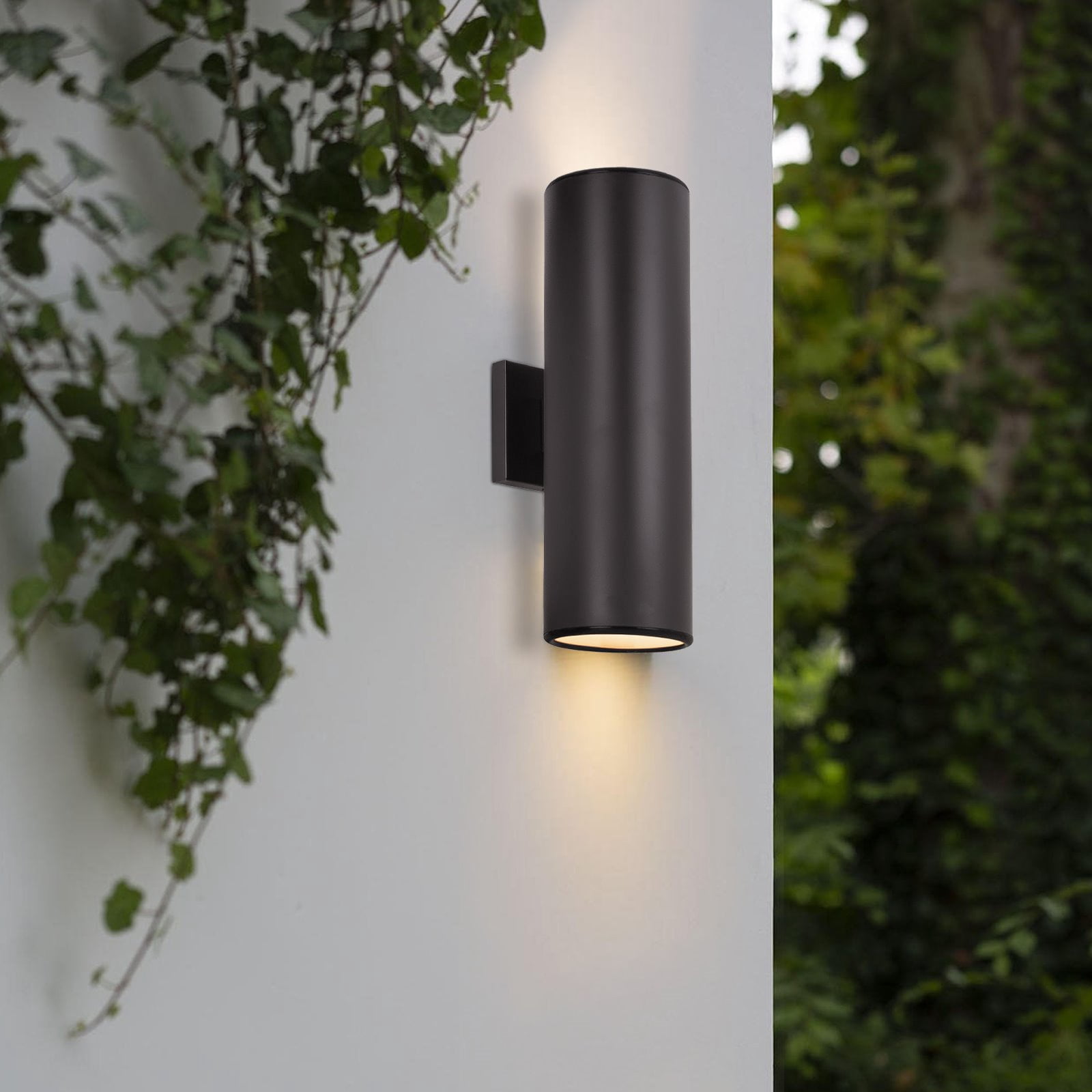 Kira Home Enzo 16" Indoor/Outdoor Wall Sconce, Weatherproof Up Down Light, Cylinder Metal Shade, Oil Rubbed Bronze