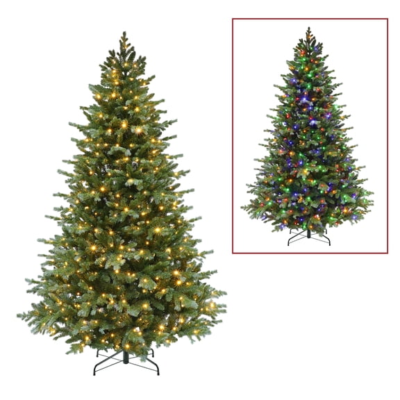 Puleo International 7.5 ft Pre-Lit Artificial Linden Fir Tree