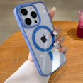 thumbnail image 3 of Luxury Clear Shockproof Magsafe Charge Phone Case for iPhone 15 14 Plus 13 12 11 Pro Max Mini X XR XS Magnetic Soft Bumper Cover, 3 of 5