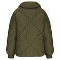 thumbnail image 5 of Zedker Fashion Stand Collar Casual Long Sleeve Zipper Puffer Jackets with Pockets, Comfortable Thick Thermal Outerwears for Winter,Army Green,L, 5 of 6