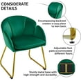 thumbnail image 5 of CRXX Flower Velvet Vanity Chair, Modern Side Chair Armchair with Golden Metal Legs for Living Room/Dressing Room/Bedroom/Home Office/Kitchen, Green, 5 of 10