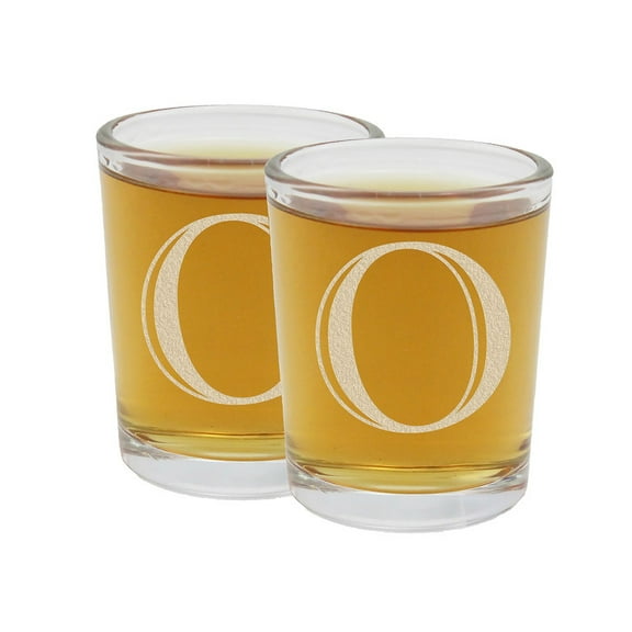 2pk Etched Monogram 2.5oz Shot Glasses (Letter O) A-Z Personalized shot glass, Custom shot glasses, Set of two Shot Glasses, Initial Birthday Gift shot glass Cute