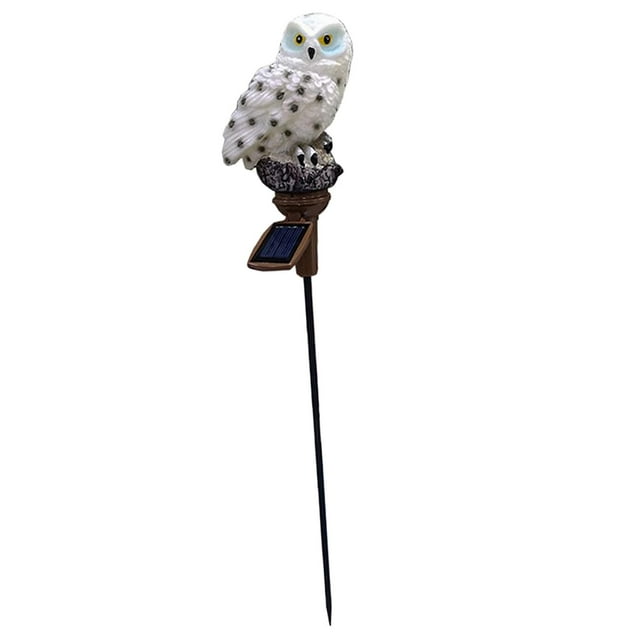 Lámpara solar de búho para jardín, decoración LED para exteriores, ahorro de energía blanco