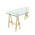 thumbnail image 4 of Pangea Home Brady Metal Desk with Glass in Polished Gold, 4 of 4