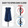 thumbnail image 6 of Meetleisure 12.5FT Outdoor Patio Double-Sided Umbrella with Crank Handle, Large Shade for Garden Poolside Backyard,Dark Blue, 6 of 7