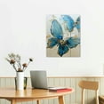 thumbnail image 3 of Nawypu  Canvas Butterfly Canvas Prints Gold Blue Wall Art for Kitchen Modern Bathroom Wall, 3 of 5