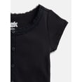 thumbnail image 3 of Wonder Nation Girls' Lace and Button Front Top with Short Sleeves, Sizes 4-18 & Plus, 3 of 3