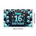 thumbnail image 2 of Yatrandify Colorful Theme Birthday Banner Decorative Design Happy 16th Birthday for Birthday Party Teen Party Celebration, 2 of 7