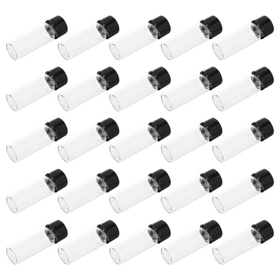 Glass Vials Sample Clear Container with Lid Bottles Caps Small Essential Oil Screw Mini Travel 25 Pcs