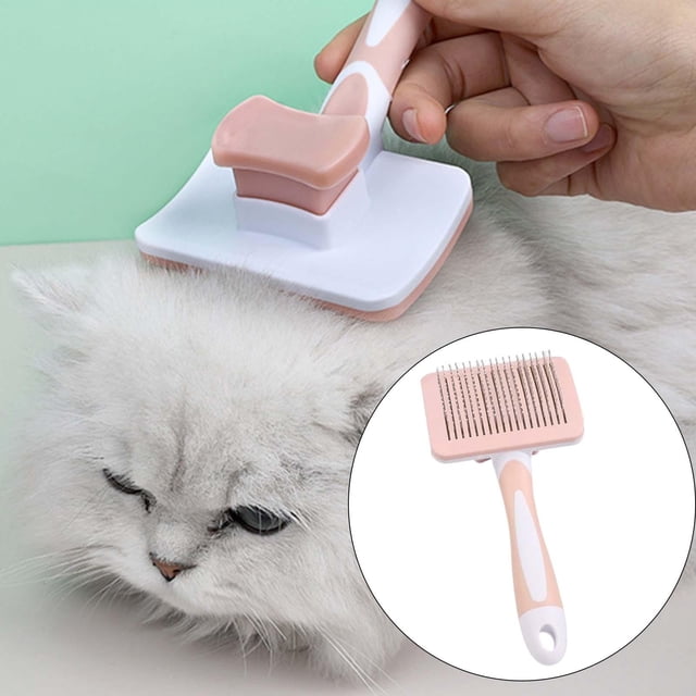 Cepillo profesional para gatos, accesorios de autolimpieza, herramienta para peinar el cabello, cepillo para polvo, suministros para mascotas, cepillo , naranja Colco Cepillo de muda