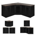 thumbnail image 3 of Large Dog Crate Furniture for 3 Dogs, Corner Dog Crate with Divider, 3 in 1 Heavy Duty Indoor Wooden Dog Kennel Furniture, 3 of 10