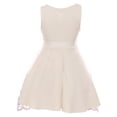 thumbnail image 3 of Little Girls Lovely V Neck Embroidered Floral Summer Party Flower Girl Dress Off White 4 (2J1K2S5), 3 of 4
