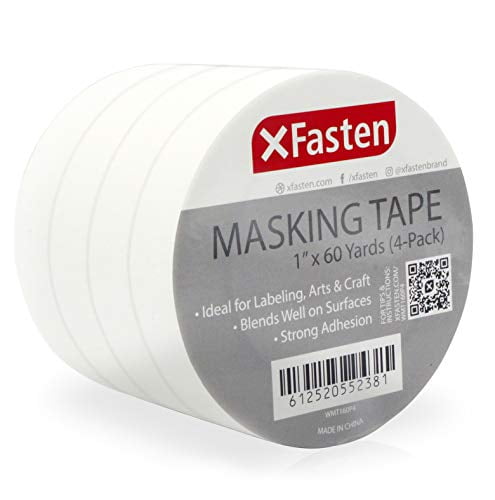 3/4 Inches x 60 Yards Pack of 6 XFasten White Masking Tape 