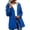 Blue 02, variant on Karymi Rain Jacket Long Sleeve Hooded Jacket, Elastic Gathered Cuffs Mid-Length Outdoor Windbreaker Coat with Striped Lining, Full Zip with Flap Pockets Rain Coats for Women