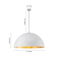 thumbnail image 3 of Industrial Oversized Metal Dome Pendant Light - Modern Farmhouse 31in - Off-White, 3 of 5