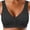 Black, variant on Glossy Lace Edge Front Buckle Middle And Elderly Womens Soft Vest Style Bra Without Steel Ring Underwear Women Wireless Bra, Size 36