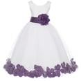 thumbnail image 2 of Ekidsbridal Girl Bridesmaid Flower Girl Dress - Ivory Flower Petals Dress with Bow Sash 302T-A (Size: S-16), 2 of 3
