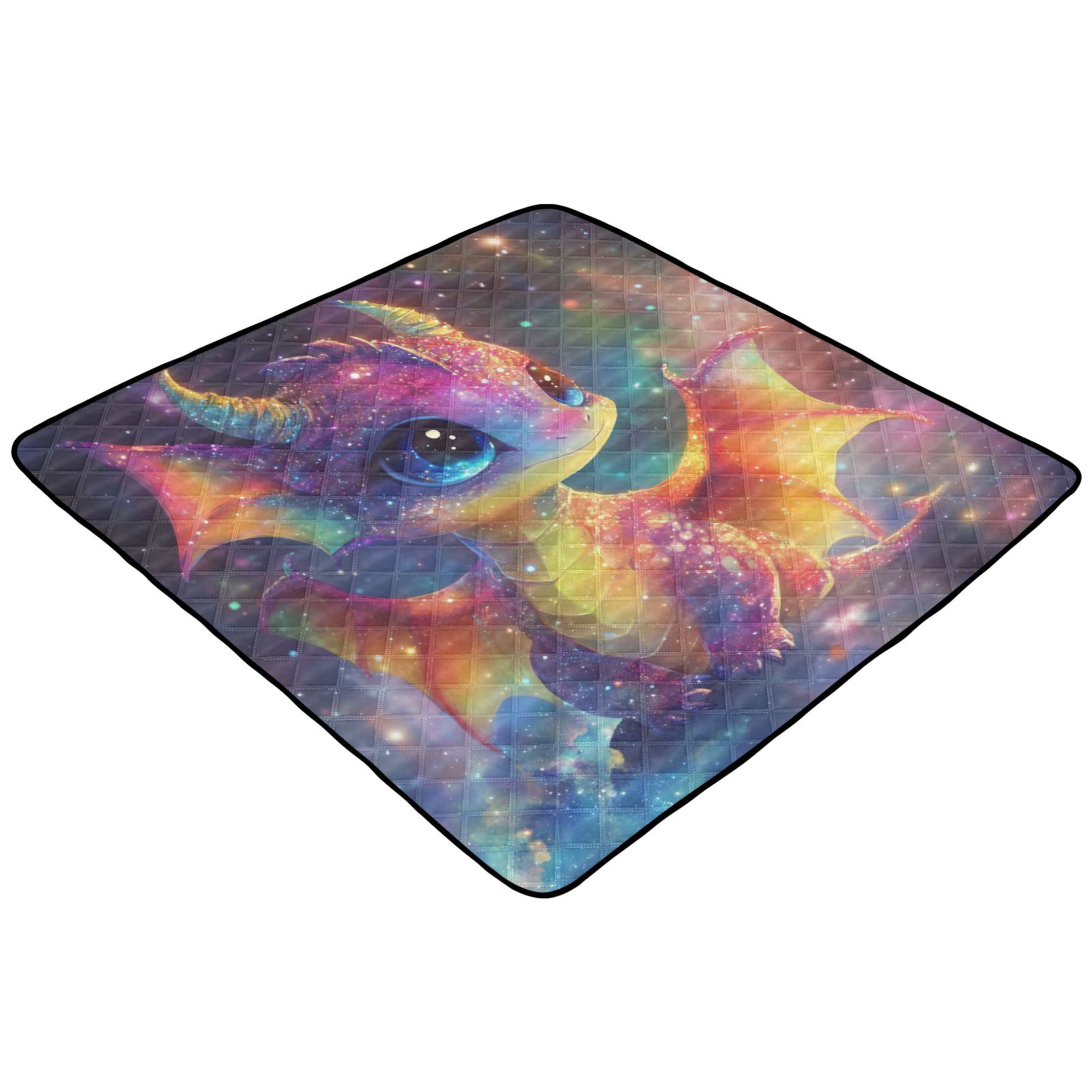 WOBOGO Colorful Dragon Baby Baby Playmats Extra Large Waterproof Rollable Activity Pads for Toddlers 50×50inch