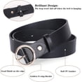 thumbnail image 6 of Women Leather Belts,Plus Size Fashion Soft Faux Leather Jeans Belts with O-Ring Buckle, 6 of 6