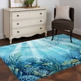 thumbnail image 3 of Summer Ocean Area Rugs 3x5 ft Nautical Watercolor Sea Coral Seaweed Fish Marine Life Washable Rug Non Slip Indoor Carpet Absorbent Floor Mat for Living Room Bedroom Dining Room, 3 of 9