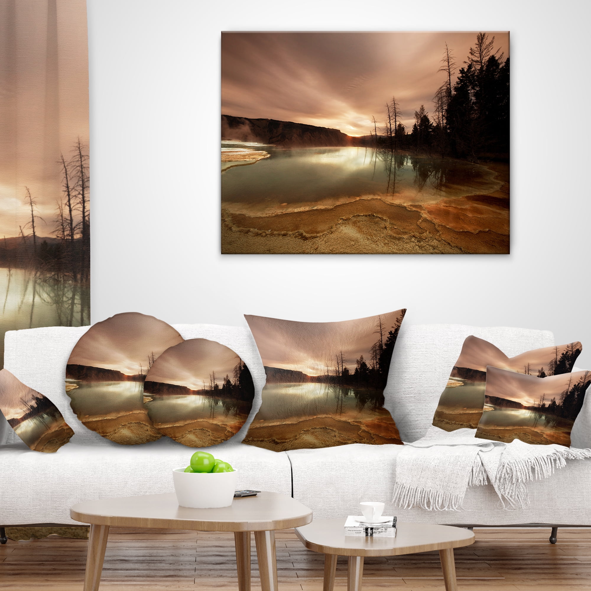 Designart 12" x 20" Brown Polyester Throw Pillow