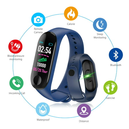Smart Watch, EEEKit Bluetooth Fitness Watch Heart Rate Monitor Smart Bracelet IP65 Waterproof Wristband with Health Sleep Activity Tracker Pedometer for iOS Android Smartphone, (Best Car Health Monitor)