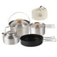 thumbnail image 5 of Set de utensilios de cocina para acampar, olla y tetera portátil en acero inoxidable para cocinar al aire libre, 5 of 9