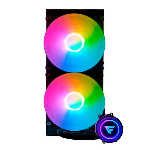 Enfriamiento Liquido GAME FACTOR LQG601 240MM RGB 2FAN Negro LQG601-BK