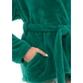 thumbnail image 4 of TowelSelections Women's Bed Jacket Fleece Cardigan Cuddly Robe Large/X-Large Green Lake, 4 of 5