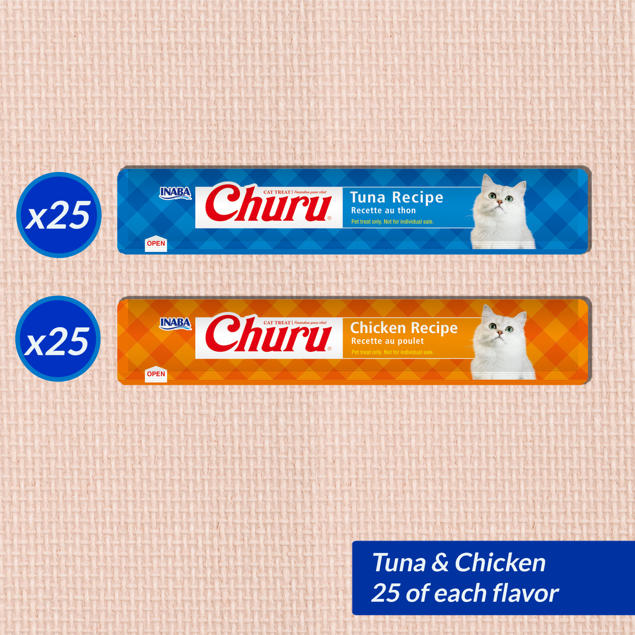 Inaba Churu Lickable Cat Treats, Tuna & Chicken Variety, 50 Tubes photo 2