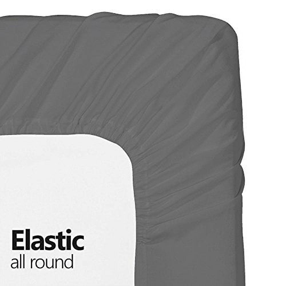 Fitted Hospital Bed Sheet, Twin Extra-Long 36"X80"X10" Soft and Comfy 100% Cotton (Twin XL, Grey) by Crescent Bedding