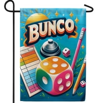 America Forever Bunco Game Night Garden Flag, 12.5 x 18 inch Double Sided, Dice Party Banner, Social Game Decor, Outdoor Entertainment Flag