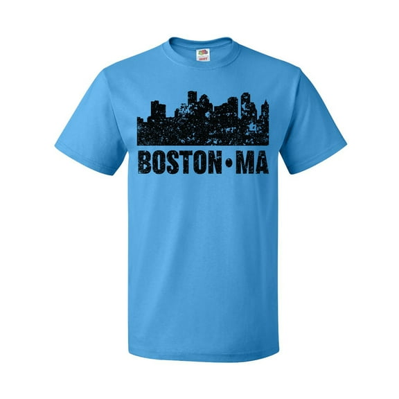 Inktastic Boston Massachusetts City Skyline with Grunge T-Shirt