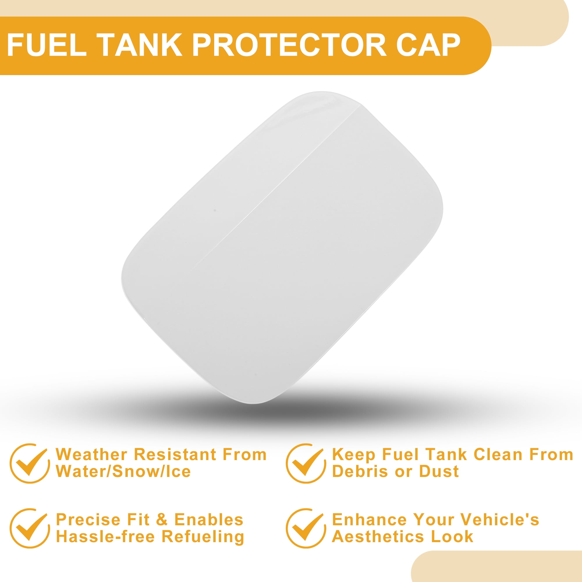 Unique Bargains Fuel Tank Door Cap for Volkswagen Passat 2012-2018 Filler Flap Cover White