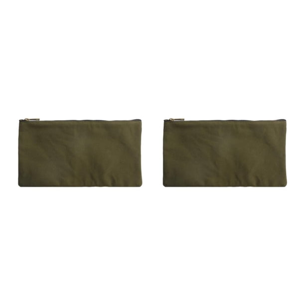 Kenally Bolsa duradera con cremalleras, bolsa de lona resistente para general, fácil organización, portátil, verde verde 2Conjunto