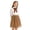 Coffee, variant on hoksml Girls Polka Dot Tulle Midi Skirt, Elastic Waist Flowy A-Line Skirt for Casual and School Wear