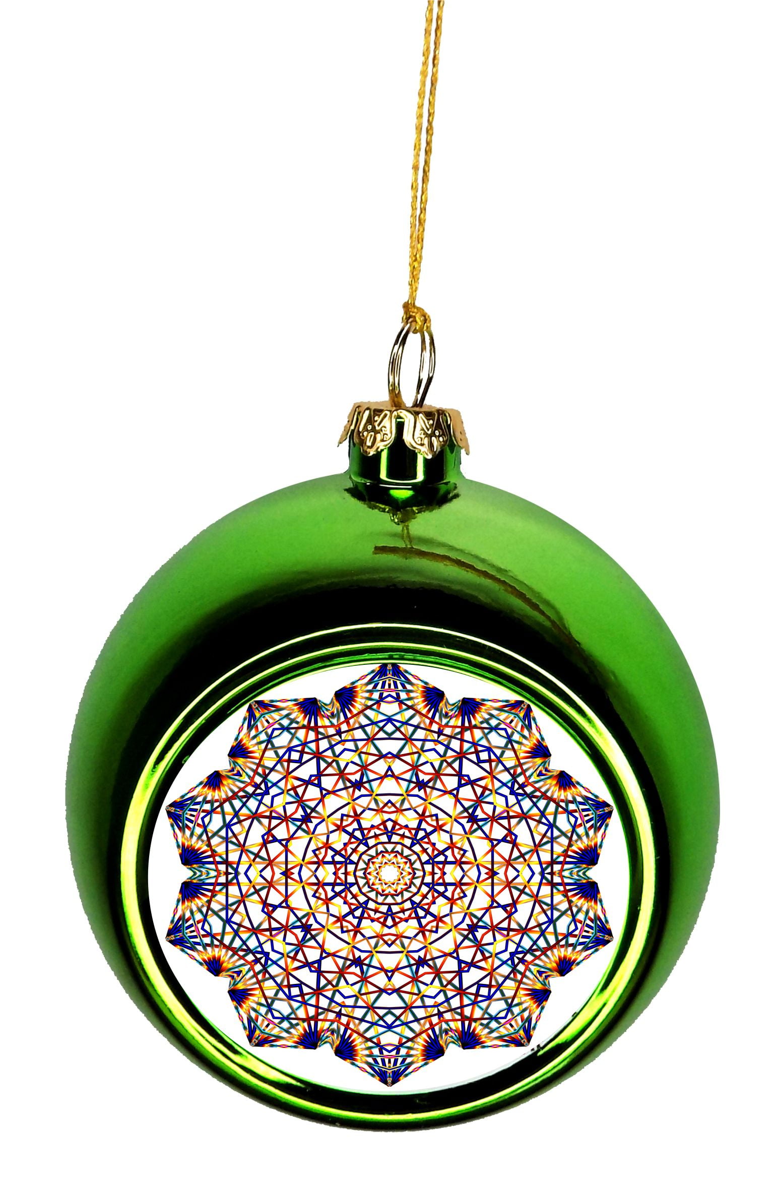 Multicolored Mandala Ornaments Green Bauble Christmas Ornament Ball Walmart Com Walmart Com