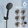 thumbnail image 3 of Shower Head, 10 Inch High Pressure Rainfall Shower Head/Handheld Shower Combo with 11 Inch Extension Arm, 6 Settings Adjustable Anti-leak Shower Head with Holder/Hose, Height/Angle Adjustable, 3 of 6