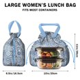 thumbnail image 5 of Boho Bohemia Flower Drawstring Lunch Bag Women - Drawstring Lunch Bag Insulated for Work Office - Stain-Resistant Large Lunchbags for Women with Multi-Pockets, 5 of 6