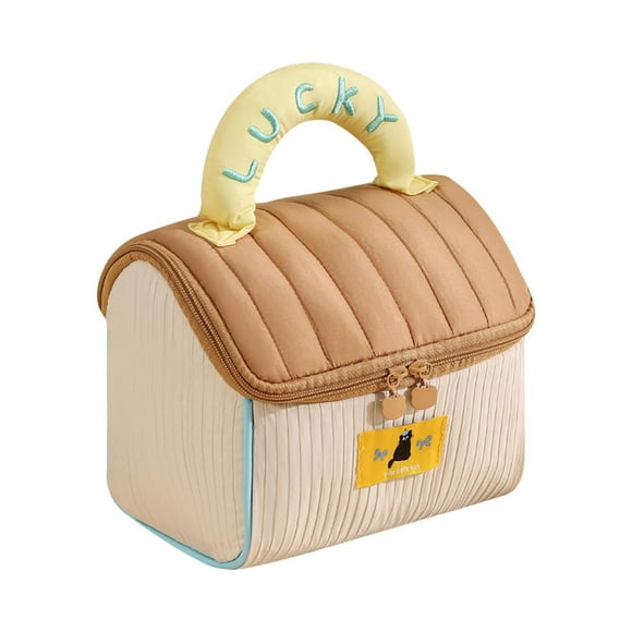 Brown Earth Tone House Design Cosmetic Bag Roomy Portable Organization For Beauty Essentials #Lc4cY