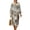 Beige and Brown - Tiger Flower, variant on Womens Maxi Dress Giraffe Print Casual V Neck Dresses Long 3/4 Sleeve Midi Dress Fashion Loose Dresses, 3XL