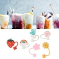 thumbnail image 4 of Straw Cover ,  Reusable Silicone Straw Toppers Safe Dustproof Food Grade Gift  For Parties Type A,Type B, 4 of 8