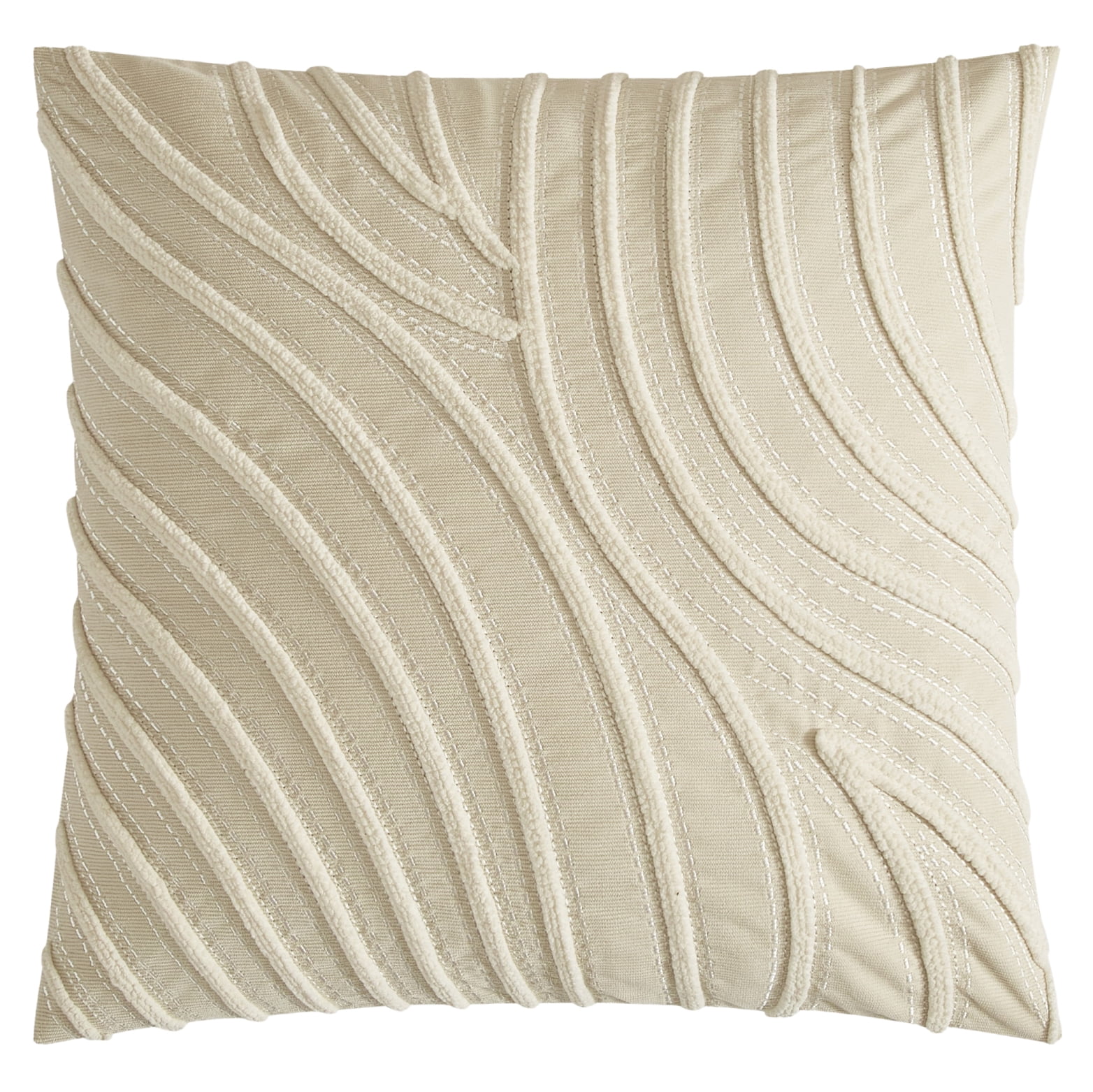 (2 pack) Style House White Waves Aiden Pillow for Adults, 20"x 20," Home Decor Collection