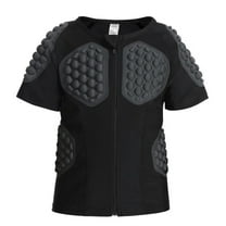 JAHH Children's Comfort Anti Impact Sports Chest Protective Anti Impact Clothing Basketball Football Goalkeepers High Elastic Sports Gear Paintball Shirt for Youth Kids(YXL,Black)